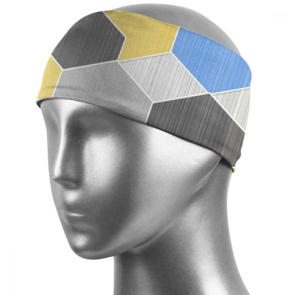 

cycling caps & masks girls men fashion sports sweatband breathable absorbent headband sweat hair head band super elastic soft smooth hexagon, Black