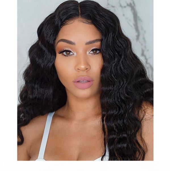 

26 inch 13x6 lace front closure wigs loose deep wave brazilian remy human hair wigs 150 high density for black women, Black;brown