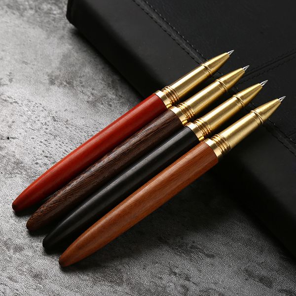 

0.5mm black ink luxury wood ballpoint pen stylo pennen boligrafos kugelschreiber canetas penna kalem pens 03665, Blue;orange