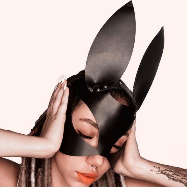 Diğer Olay Parti Malzemeleri B.Cyqz Kadınlar Seksi Deri Maske Yarım Yüz Fantezi Maskeleri Seks Oyuncakları Cadılar Bayramı Kulakları Cosplay Masquerade
