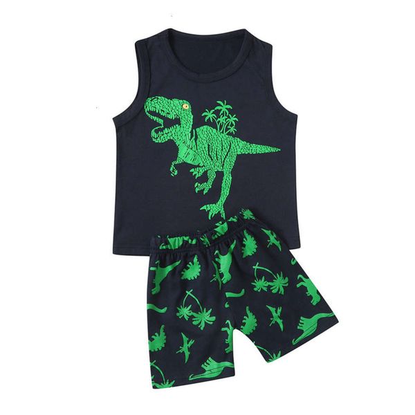 

print 2020 children's dinosaur svels shorts household pajamas short sve boys' suit summer, Blue;red