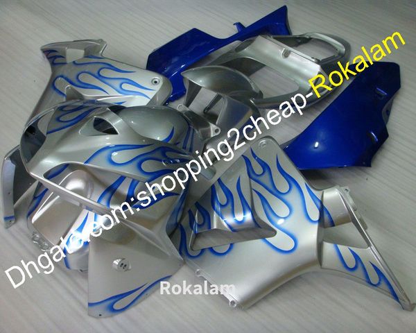 

motorbike accessories for honda cbr600rr f5 cbr 600 rr 2005 2006 cbr600 600rr blue silver flame fairing kit (injection molding)