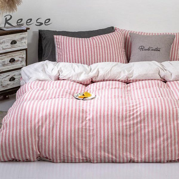 Confortável algodão cama de roupa de cama de tricô Home têxtil breves breves cobertura plana / montado folha rei rainha gêmeo tamanho completo t200706