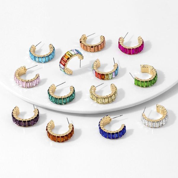 

2020 new arrival multicolor cz crystal ear cuff stackable c shaped ear clips no pierced cartilage earring for women earcuffs1, Golden;silver