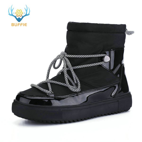 

2019 new snow boots lady winter shoe 50% wool mixed fur warm comfortable buffie brand non-slip outsole solid black y1221