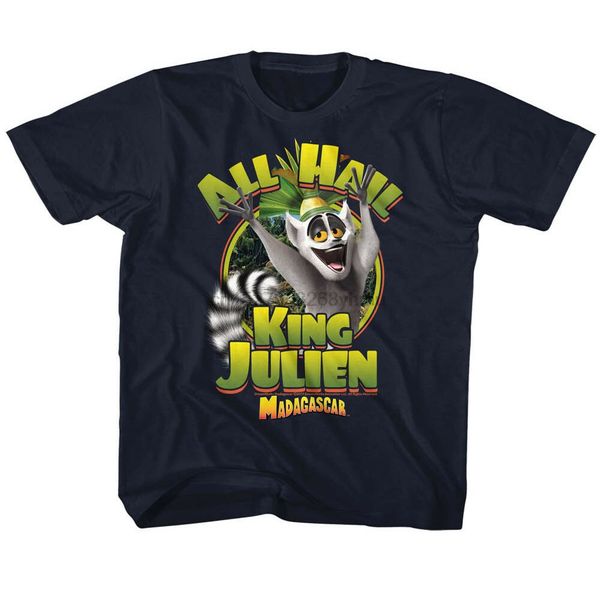 

madagascar toddler t-shirt all hail king julien navy tee sport hooded sweatshirt hoodie