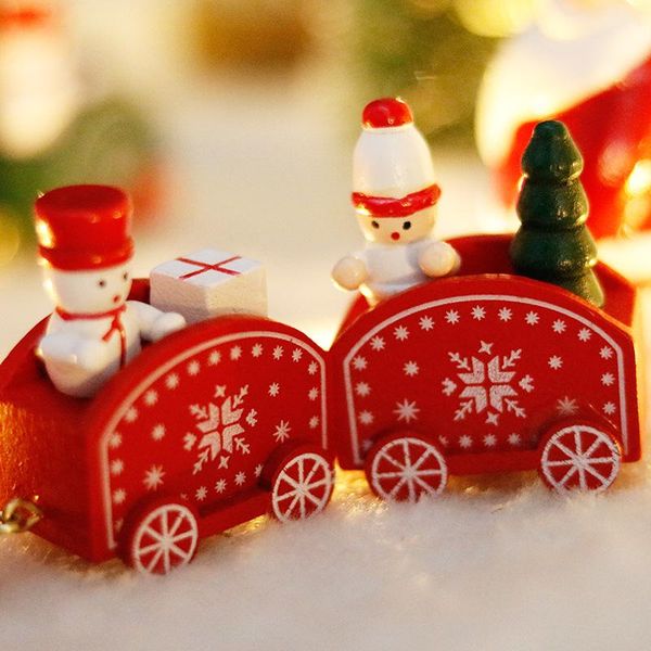 

рождество деревянный поезд украшение новогоднее украшение для дома санта-клаус подарочные игрушки crafts таблица deco navidad xmas 2021 новы
