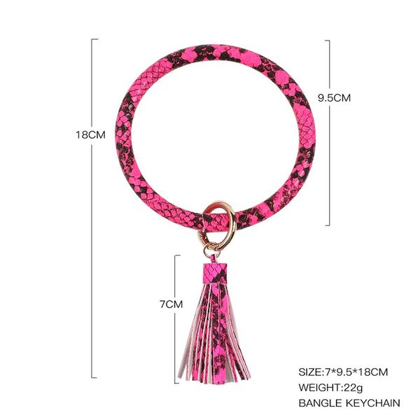 

tassel bangle keychain bracelets keyring snake leather o wristlet bracelet circle charm key ring holder wristbands party favor dbc 102 p2