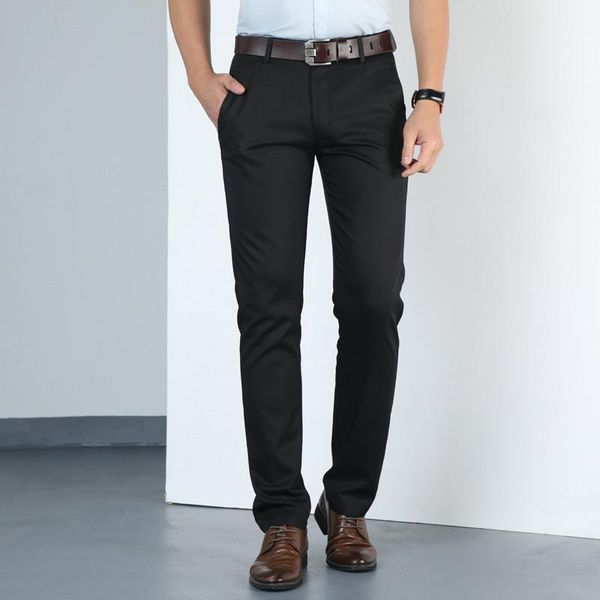 

fashion new linen men pants straight spring summer long male classic business casual trousers full length suit pant1, White;black
