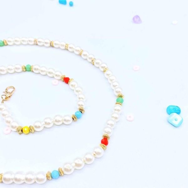 

multi color simulated pearl beads chain for mask women beaded glasses chain necklace sunglasses straps lanyard face mask chain h jlljgc