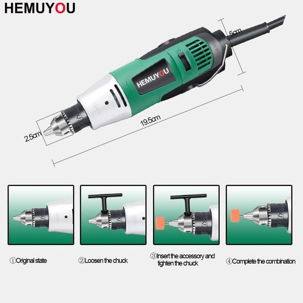 

hemuyou mini electric drill dremel grinder engraving machine pen grinder electric rotary tool dremel accessories electri1