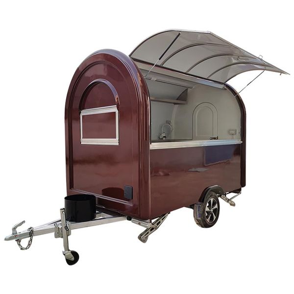 

Dark Red Food Truck Food Trailer