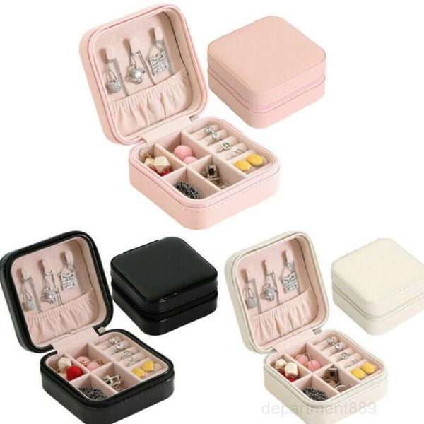 

organizer display travel makeup case boxes portable jewelry box zipper leather storage joyeros organizador de joyas owe1215