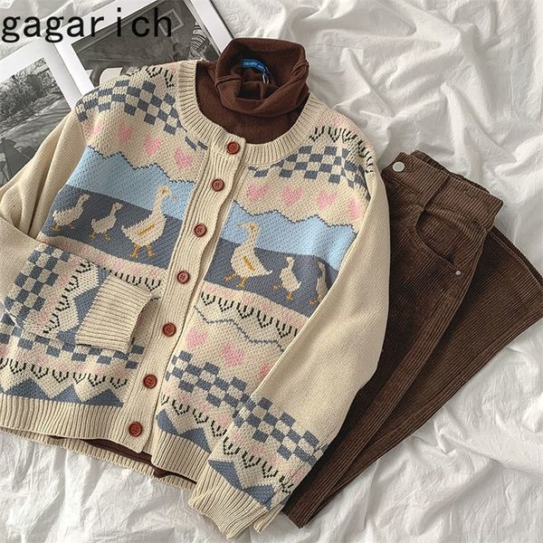

gagarich women thick sweater ins casual new autumn female fashion loose o-neck long sleeve wear cardigans 201225, White;black