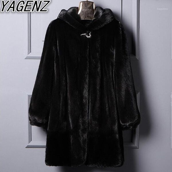

2019 new faux mink coat women winter medium long short luxury warm fur coats female hooded faux fur coat large size overcoat 5xl1, Black