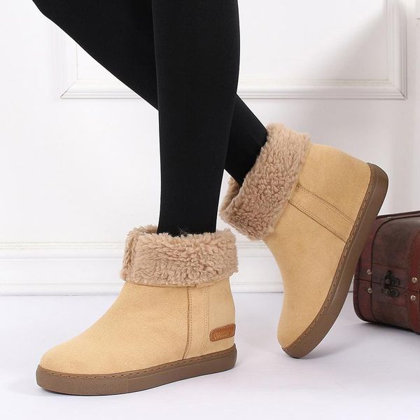 

snow boots женщин 2020 новые зимние ботинки женщин платформы fur flat противоскользящие теплая зима, Black
