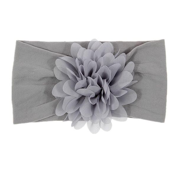 

новый 1шта bands большого шифон цветок детских волос упругих новорожденные малыши дети цветочных головные уборы нейлон галстуки симпатичные, Slivery;white