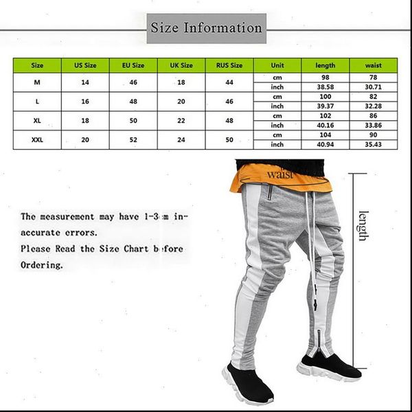 

mens joggers pants gyms fitness sportswear tracksuit bottoms skinny sweatpants male stripe jogging trousers sports casual pants, Black