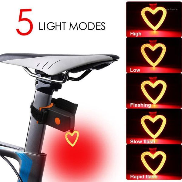 

bicycle rear light waterproof riding rear light led usb rechargeable bicycle tail warning safety smart driving1