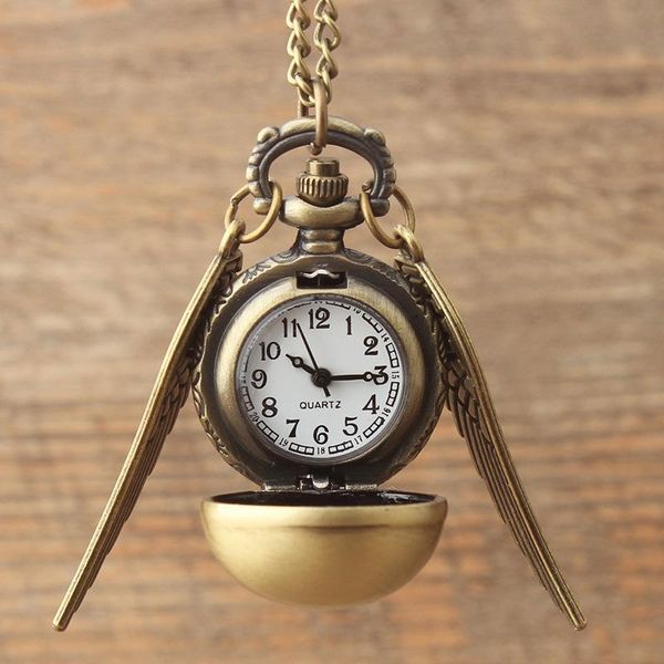 

2017 golden snitch квиддич кварцевые карманные часы fob часы крылья ожерелье мужчины женщины подарок tps004 tsetymukr bdefashion, Silver