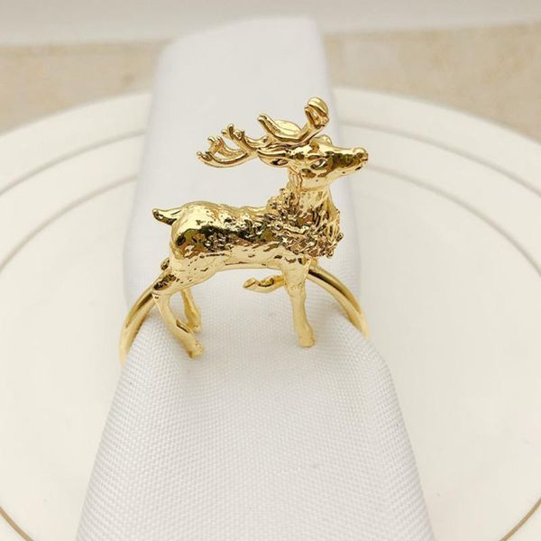 

2pcs exquisite napkin holder adornment household reindeer napkins rings