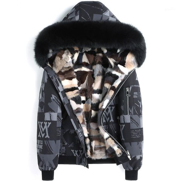 

real fur coat winter jacket men natural liner parka men fur collar warm parkas plus size 5xl chaqueta hombre my19421, Black