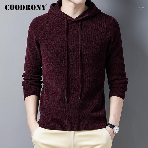 

coodrony brand hooded sweater men clothes 2020 new arrival casual knitwear pullover men autumn winter soft warm pull homme c11761, White;black