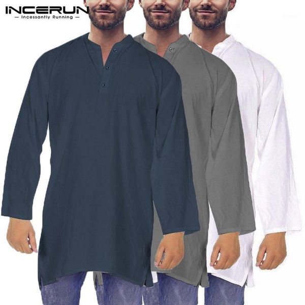 

brand men shirts robe long sleeve dress suits loose baggy pakistani islamic multi-color 5xl basic men clothes1, White;black