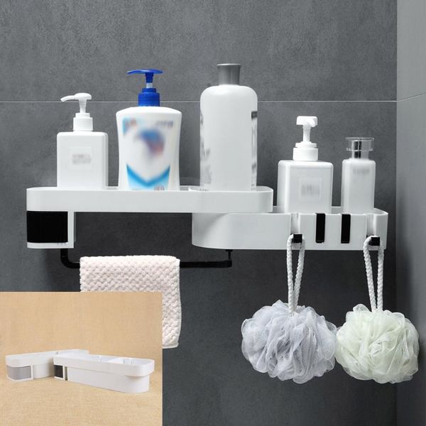 

celldeal corner shower shelf bathroom shampoo rotating tripod holder kitchen seasoning storage rack wall mounted organizer