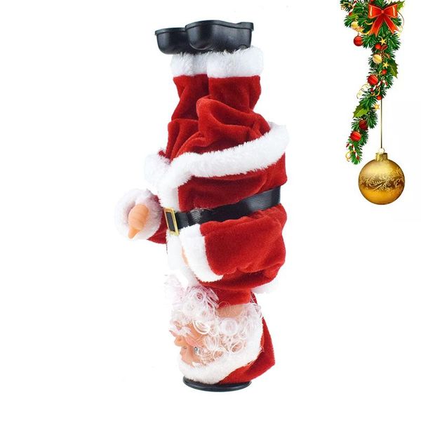 

electric plush toy santa claus doll funny christmas decorations electric handstand street dancing with music swing ornaments 1pc wmtkwk