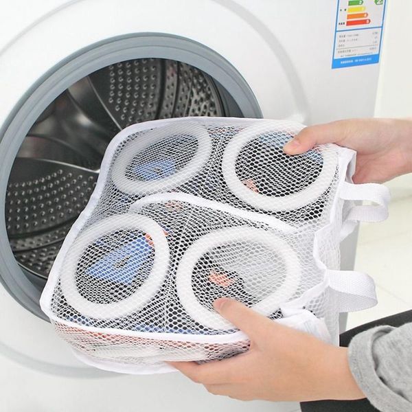 

hanging dry sneaker mesh laundry bags shoes protect wash machine home storage organizer accessories supplies gear stuff product1