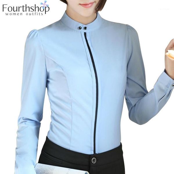 

fashion women long sleeved formal blouse shirt offic lady work elegant and blouses autumn winter plus size shirts female1, White