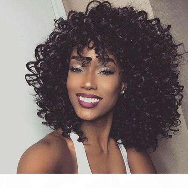 

women's 10a brazilian virgin human hair lace front wig glueless short bob wavy with baby hair for black women 14 inch 130 density 1b co, Black;brown