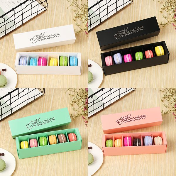 

macaron box cake box biscuit muffin box 20.5*5.2*5cm black blue green white 4 color dhl ing