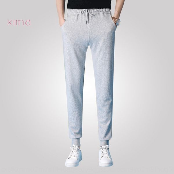 

2020 spring and autumn new men's loose solid color slim multi pocket small casual casual leg pants trend versatile pants qmbgg, Blue