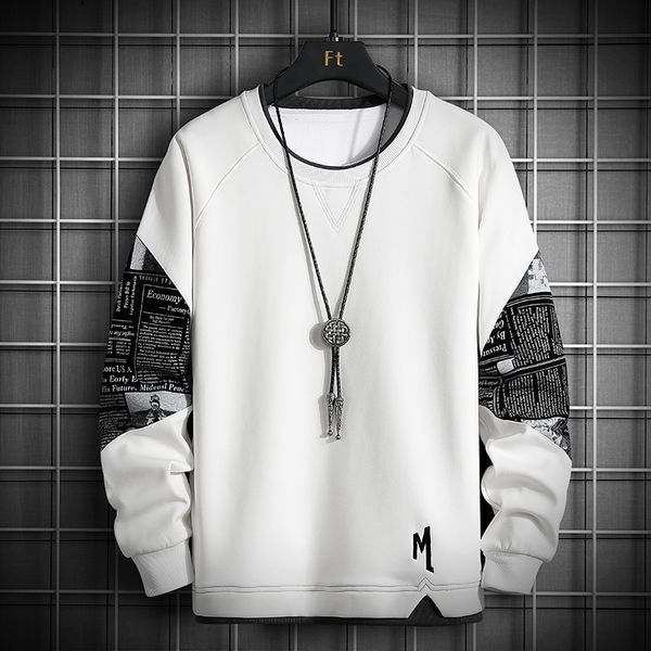 

patchwork print sweatshirts men hoodies with printed sleeve mens hip hop sweatshirt streetwear fashion kg-143, Black