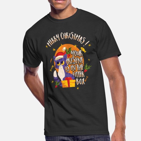 

christmas eve - cat has gift in the litter box t shirt hip hop black custom tracksuit hoodie sweatshirt