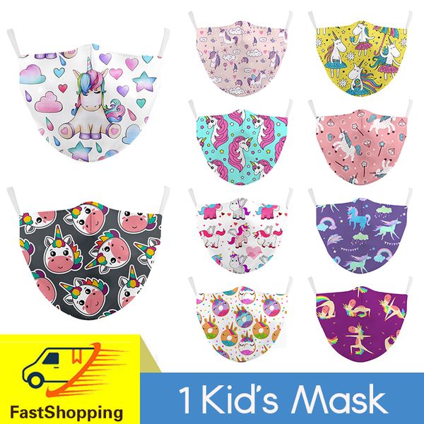 

printing unicorn pm2.5 cartoons facemask kid donuts filter dust-proof mouth washable reusable mascarilla children mask
