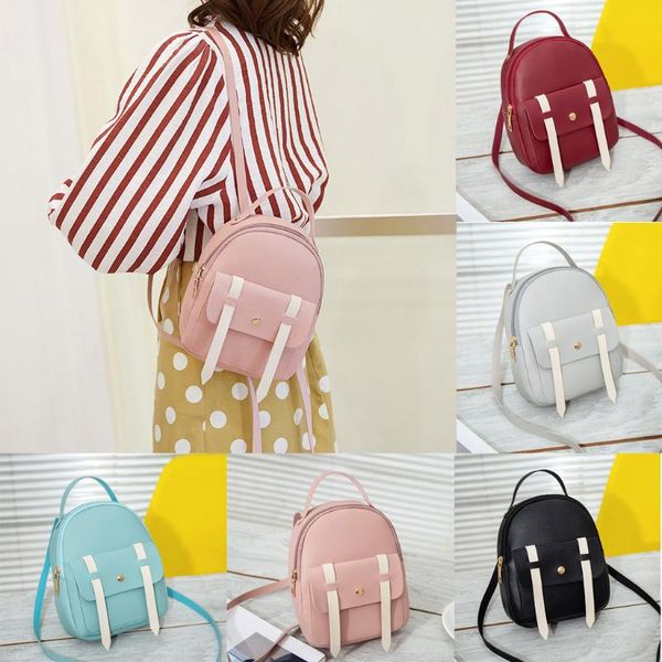 

pu leather women girl travel students backpack fashion patchwork candy color school bags mini ladies backpack outdoor bags