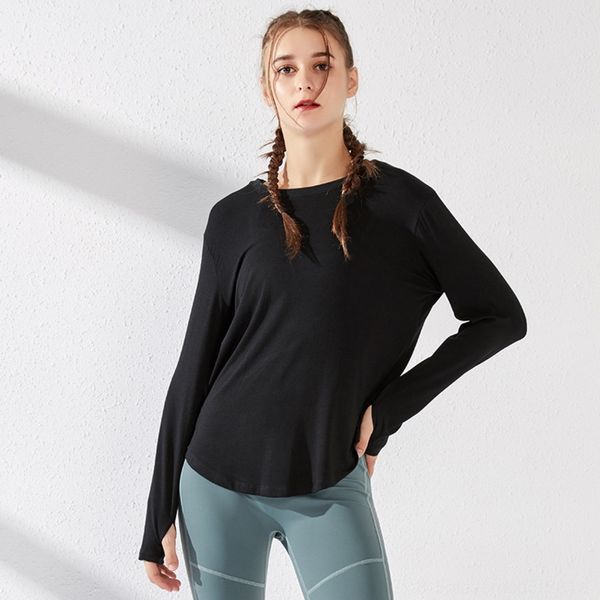 

net red hollow out long sleeve yoga dress women's large quick coat t-shirt dry t-shirt loose running cover up sports 0rksd 0rks, Gray