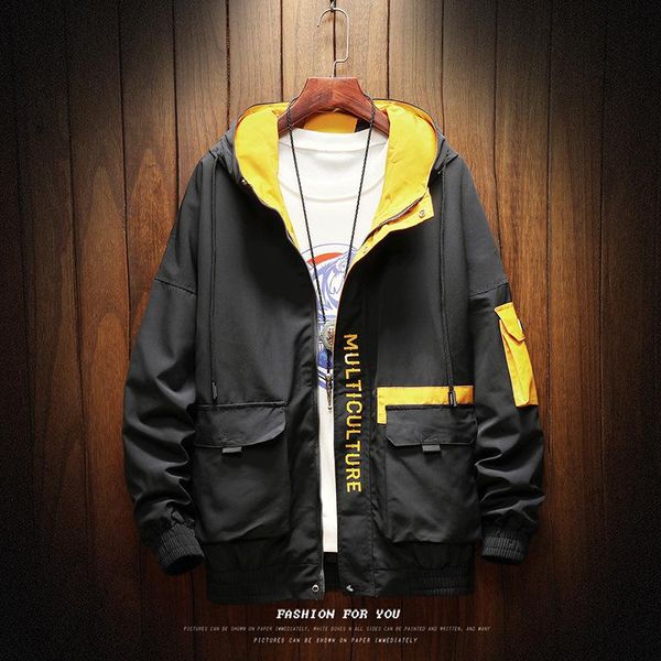 

workwear пальто для мужчин 2020 осени и зима нового стиля корейского стиля trend красивого пальто шорт молодежь студенты куртка с капюшоном, Black