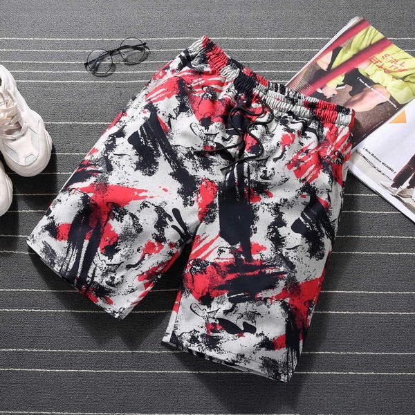 

men's shorts man loose and fat oversized casual pants beach tide sports capris, White;black