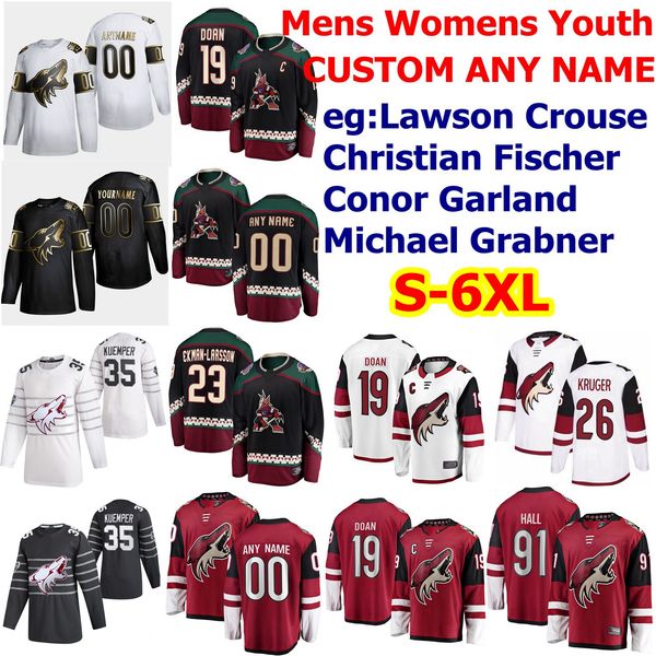 

s-6xl golden edition arizona coyote hockey jerseys 23 oliver ekman-larsson conor garland jakob chychrun max domi derek stepan custom stitche, Black;red
