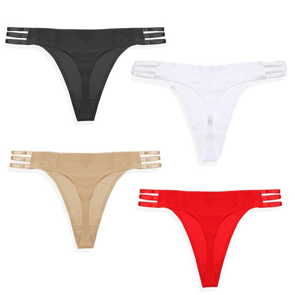 

silk women thong seamless g-string underwear t-back female low-rise lingerie tanga panties xl string femme, Black;white