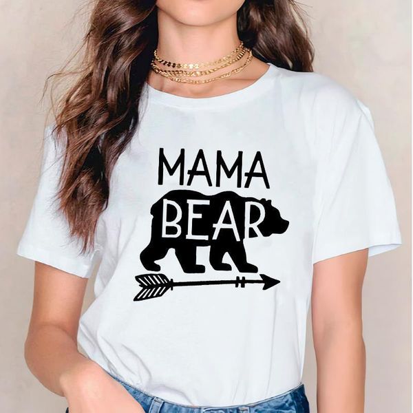 

women 2020 mama bear short sleeve print love t shirt clothes tshirts womens mother ladies graphic female tee t-shirt clothing, White