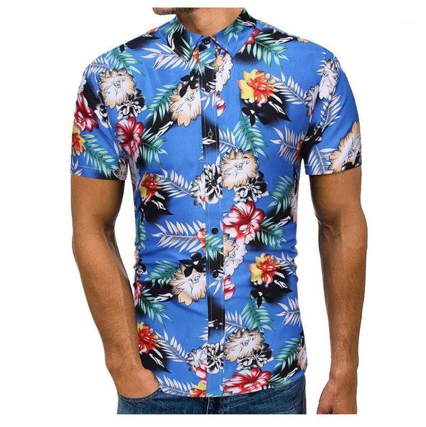 

feitong hawaiian shirt men's summer slim fit printed streetwear short sleeve shirts male beach camisas masculina1, White;black