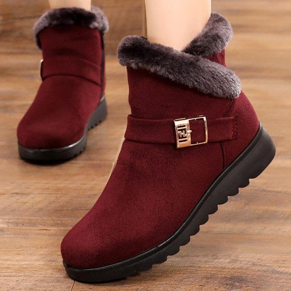

suede women snow boots 2020 new solid flat with plush warm boots women shoes zipper winter casual shoes woman ankle, Black
