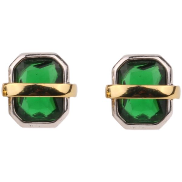 Retro francês 925 prata esterlina prisionagem verde brincos feminino quadrado geométrico moda versátil alta jóias acessórios