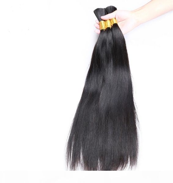 

silky straight bulk braiding hair peruvian human hair bundles for micro braids unprocessed human hair extensions in bulk no attachment, Black