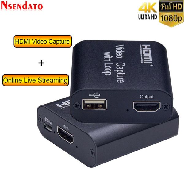 

4k 1080p to usb 2.0 usb2.0 video capture card with loop game recording box for pc youtube obs live streaming broadcast